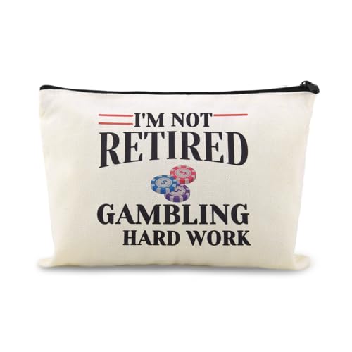Funny Casino Makeup Bag for Gambling Lovers Slot Machin Gifts Travel Toiletry Bag Pouch Zipper Cosmetics Bag for Gamblers Family Friends Gambling Gift Grandfather Grandmother Retirement Present - color: Gambling
