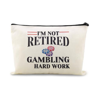 Funny Casino Makeup Bag for Gambling Lovers Slot Machin Gifts Travel Toiletry Bag Pouch Zipper Cosmetics Bag for Gamblers Family Friends Gambling Gift Grandfather Grandmother Retirement Present - color: Gambling