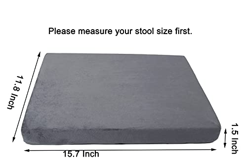 Augld 2 Pack Rectangle Vanity Cushion Non-Slip with Ties 11.8"x15.7" Grey - color: Grey, size: 11.8"x15.7"x1.5"