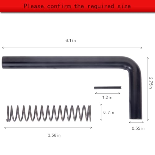 819t Trailer Gate Latch Spring Repair Kit 2PCS,Trailer Gate Pin,Trailer Ramp Latch,Trailer Latch,Trailer Door Latch,Heavy Duty Gate Latch,Utility Trailer Accessories, Spring Loaded Latch - size: 2*Alloy-M14in*6.1in-black