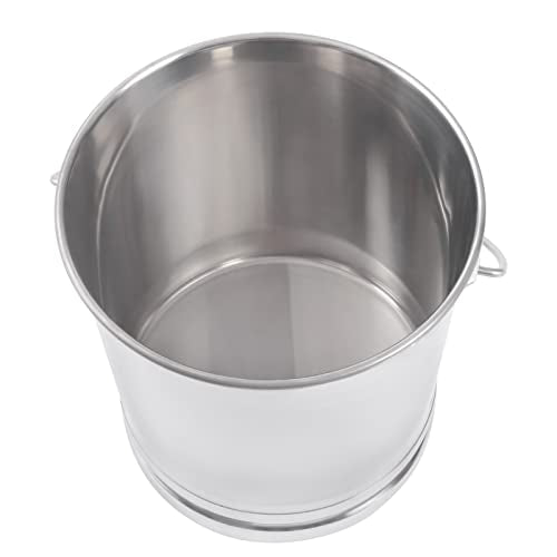 15Qt Stainless Steel Milk Pail Bucket, Carry Water or Drinks Container with Lid, Handle & Open Lip Edge Milk Pail Container Kitchen Compost Bin Scrap for Compost Outdoor Household (15Qt) - size: 15Qt