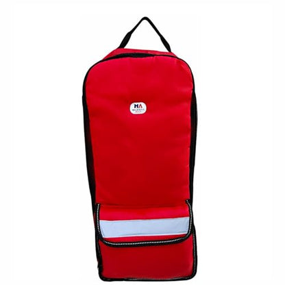 Majestic Ally Halter Bridle Carry Bag - Reflective, Padded with Front Large Pocket Tack Carry Bag to Keep Horse Tack Clean and Safe (Red) - color: Red