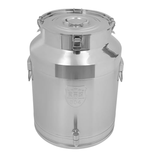Stainless Steel Milk Barrel, 17 Gallon Milk Can Bucket with Spigot - size: 17Gal, with Faucet