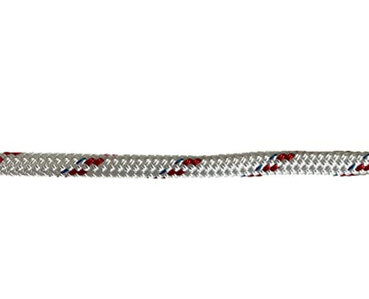 Blue Ox Rope 7/16" Yacht Braid Premium Polyester, White/red/Blue, 300 ft - size: 300 feet