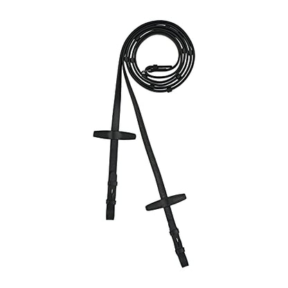Horze Walthamstaw Leather Reins with Stops - Black - Horse - color: Black