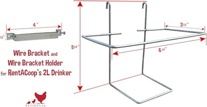 RentACoop Wire Bracket for Small Animal Drinking Bottle - 64 oz - size: 64 oz