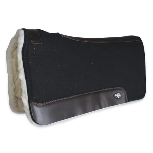 Professional's Choice 100% Steam-Pressed Saddle Pad (31" x 32", Fleece Bottom 1 1/4" Felt, Black)