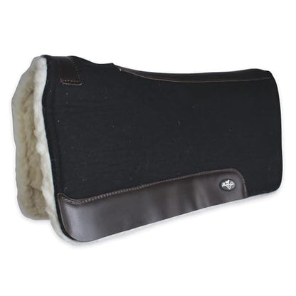 Professional's Choice 100% Steam-Pressed Saddle Pad (31" x 32", Fleece Bottom 1 1/4" Felt, Black)