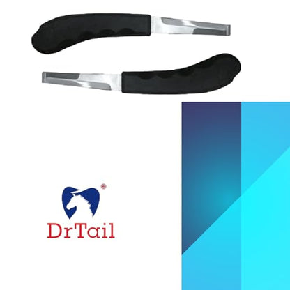 Regular Hoof Knife for Horses – Farrier Tool with Plastic Grip – Hoof Trimming Knife for Equine Care & Veterinary Use (Semi-Wide Blade) - style: Semi-Wide Blade - RH