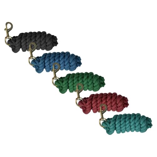 10' Cotton Lead Rope w/Brass Thumb Bolt Snap - color: Black