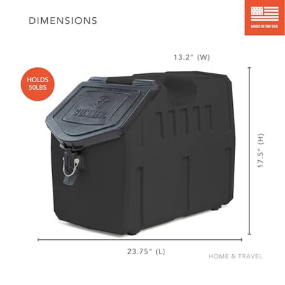 GUNNER 50 Lb Dog Food Storage Container, Black, IP66 Waterproof, Airtight - color: BLACK - 50 LBS, size: 50 lbs