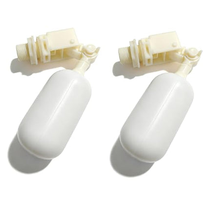 Float Valve 1/2 Inch 2 Pack, Water Trough Float Valve with Adjustable Arm Filter for Dog Livestock Fountain