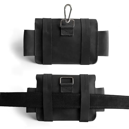 Hide & Drink, Empty First Aid Bag, Mini Medical Storage Pouch, Rectangular Bag for Survival Kit, Full Grain Leather, Handmade - color: Charcoal Black