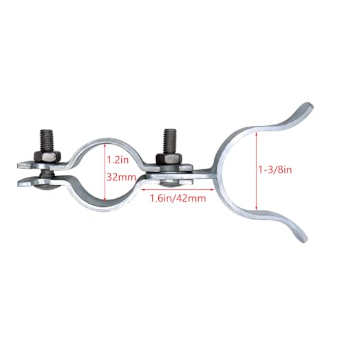 1-3/8" x 1-3/8" Fork Latch Galvanized Fence Gate Latch for Chain Link Fence Gate Frames with Padlock Hole Wall Mount to Post or Wall