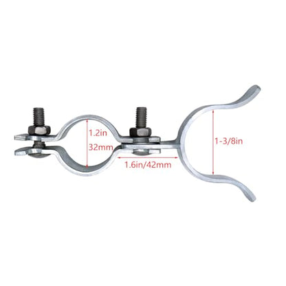 1-3/8" x 1-3/8" Fork Latch Galvanized Fence Gate Latch for Chain Link Fence Gate Frames with Padlock Hole Wall Mount to Post or Wall