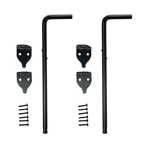 ALEKO Outdoor Gate Drop Rod Lock Set of 2, 12-Inch Heavy Duty Powder-Coated Steel Gate Holders with Mounting Hardware, Black, for Wood, Vinyl, and Metal Gates - style: Set Drop 12