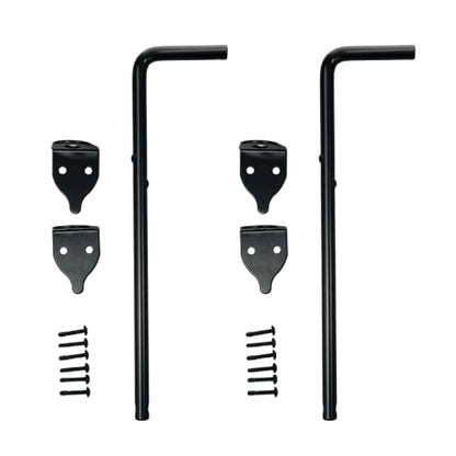 ALEKO Outdoor Gate Drop Rod Lock Set of 2, 12-Inch Heavy Duty Powder-Coated Steel Gate Holders with Mounting Hardware, Black, for Wood, Vinyl, and Metal Gates - style: Set Drop 12