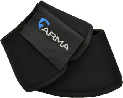 Shires Arma Neoprene Bell Boots - Anti-Spin Double Lock Shock Absorbing Horse Overreach Boots Black/Full
