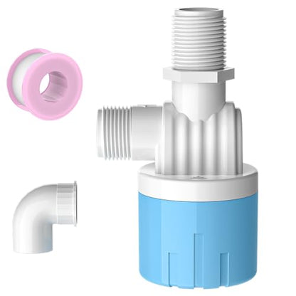 1 Pack 1/2 Float Valve for Water Tank,Aquapulse Water Float Automatic Water Level Control Aqua Pluse Trough Blue Plastic Float Valve Switch for Pool,Pond,Livestock(Top inner) - size: 1/2" top inner