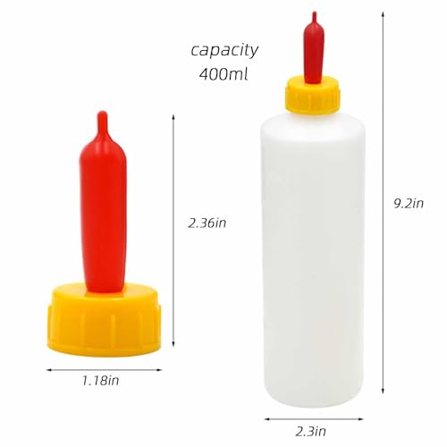 Goat Nursing Bottles Set, 2 Pieces 400 ml Lamb Feeding Bottle Kit 10 Pieces Small Animal Liquid Milk Drink Parts for Feeding Accessories Cow Sheep Puppy Pig Goat Supplies