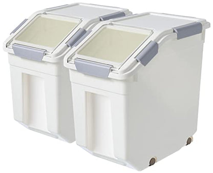 CITY BABY 2 Pack Airtight Flour Storage Container With Scoop,Dry Food, Sugar, Baking Supplies,Rice Container Set -BPA Free- Pet Food Storage Container,Dog Cat Birds Food Bin(50LB)