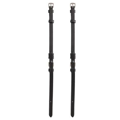 English Bridle Cheek Pieces– 5/8" (16mm) Leather Replacement Cheekpieces with Buckle Fastening – Premium Vegetable-Tanned Leather Horse Tack – Stainless Steel Hardware – Full Size - color: Black, size: Pony/Small Size