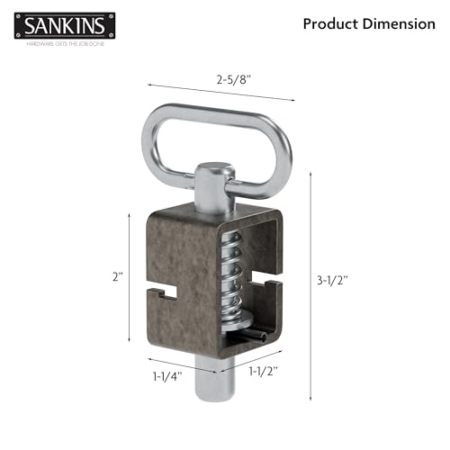 3-1/2'' Trailer Gate Latch, Weld-On Spring Latch Lock, Heavy-Duty Trailer Latch with Plain Tube, Spring Loaded Latch for Utility Trailer Gate, Pack of 2 - size: 3.5inch