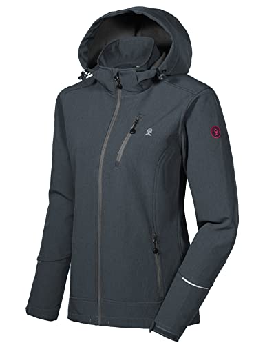 Little Donkey Andy Women’s Softshell Jackets Ski Snowboarding Jackets - color: Black Heather, size: Large