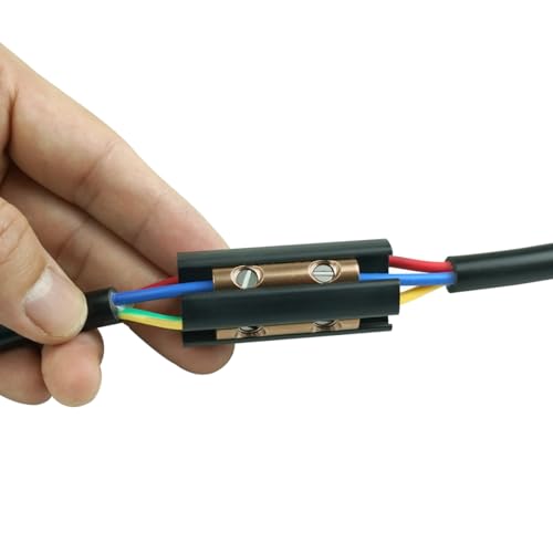 Underground Wire Splice Kit, 600V Direct Burial UF Cable Connectors with Heat Shrink Tubing, Fits 14/3 to 8/3 Wire. 2 Sets