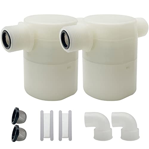 Water Float Valve, Water Level Control Water Tank Traditional Float Valve Upgrade 2 PCS (1/2", side inlet) - color: side inlet, size: 1/2" to 1/2"