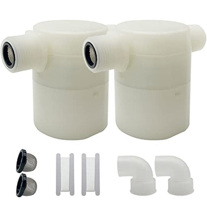 Water Float Valve, Water Level Control Water Tank Traditional Float Valve Upgrade 2 PCS (1/2", side inlet) - color: side inlet, size: 1/2" to 1/2"