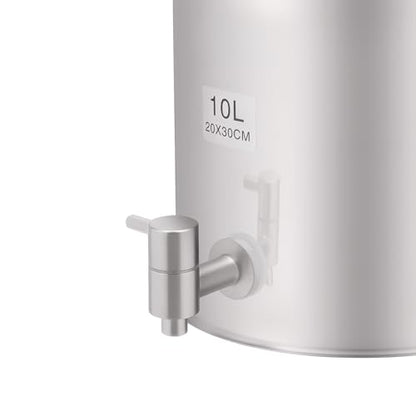 304 Stainless Steel 10L Milk Can with Spigot, Beverage Drink Dispenser, Portable Milk Transport Barrel with Handle for Milk Wine Oil & Home Kitchen Party - size: 7.87*11.81in