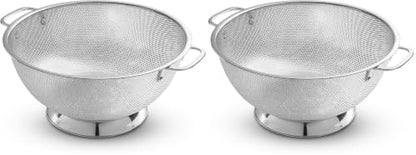Bellemain Colander for Kitchen – 5 Qt Stainless Steel Strainer with Handle - Pasta Strainer Bowl for Pasta, Spaghetti, Vegetables, Fruit, and Pot Draining - Stainless Steel Colander (Pack of 2) - size: 5 Quart (Pack of 2)