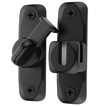 Flip Door Latch Black 180 Degree Heavy Duty Bar Gate Latches Safety Door Lock, Bold Thickened Anti-Rust Update Design (90-180Filp Door Latch)