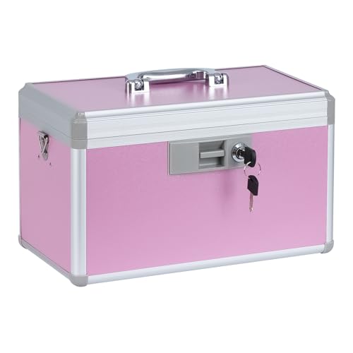 xydstay Large Medicine Lock Box, 14" x 7.9" x 8.7", Pink - size: 14x7.9x8.7 Inch (Pack of 1)