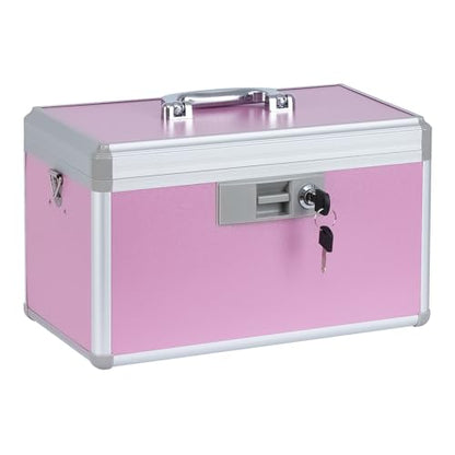 xydstay Large Medicine Lock Box, 14" x 7.9" x 8.7", Pink - size: 14x7.9x8.7 Inch (Pack of 1)