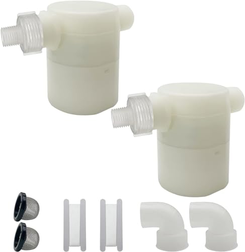 Water Float Valve, Water Level Control Water Tank Traditional Float Valve Upgrade 2 PCS (side inlet, 1/2" to 1/4") - color: side inlet, size: 1/2" to 1/4"