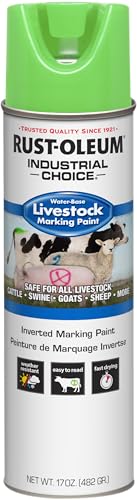 Rust-Oleum 383007 Livestock Marking Spray Paint, 17 oz, Fluorescent Green