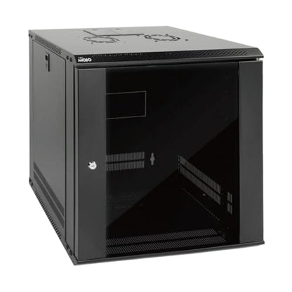 Tecmojo 12U Wall Mount Server Cabinet IT Network Rack Enclosure Lockable Door and Side Panels Black,Cooling Fan,Glass Door,17.7inch Depth,for 19” IT Equipment,A/V Devices - size: 12U/Glass Door/Black
