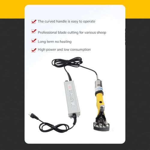 Naroote Electric Sheep Shears, Professional Goats Clippers with 3000RPM, Carbon Steel Blade, Non Slip Handle, Low Vibration & Powerful Motor for Sheep, Alpacas, Goats (US Plug 110V)