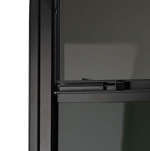 ToughGrade Vertical Sliding Black RV Window 15" X 22" X 1 1/2" Includes Mounting Ring and Bottom Screen| Camper Window, Replacement Trailer WIndow