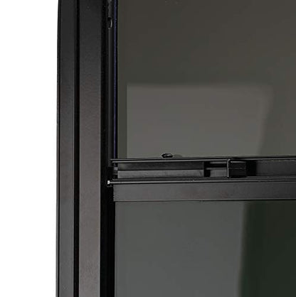ToughGrade Vertical Sliding Black RV Window 15" X 22" X 1 1/2" Includes Mounting Ring and Bottom Screen| Camper Window, Replacement Trailer WIndow