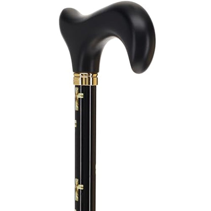 Royal RC Canes Walking Sticks for Men and Women - Stylish Designer Fashionable Adjustable Derby Canes - Lightweight Aluminum Cool Walking Sticks with HD Patterns - color: Golden Cross (Multicolor)