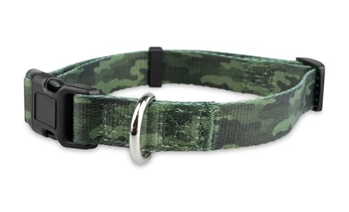 Limeloot Camo Dog Collar, Adjustable Camouflage Pattern Dog Collar for Male and Female Dogs, Small - color: Camo, size: Small