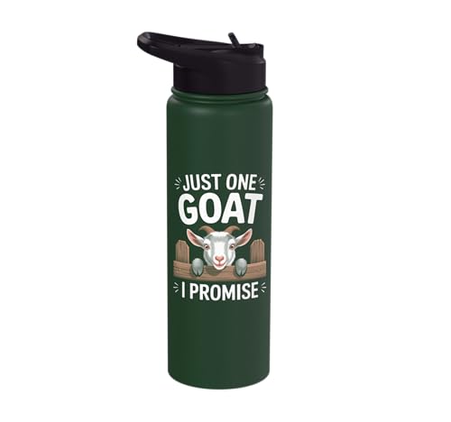 Just One Goat I Promise Cute Coat Pygmy Goat Farmer Stainless Steel Insulated Water Bottle - color: Dark Green