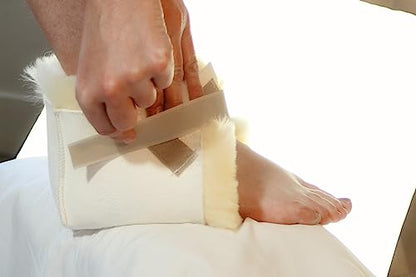 Sheepskin Ranch Sofsheep Medical Sheepskin Heel Protector, Pressure Relief for Bed Sores, Ulcers, Sensitive Skin, Hospital Grade, Chrome Free, Washable, Hypoallergenic, Adjustable, Real Wool, Single - style: Single