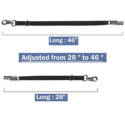 Rosemarie Trailer Cross Tie, Horse Haulage Adjustable Nylon Straps Leads with Panic Snap Fixed Eye Equestrian Equipment - color: Black