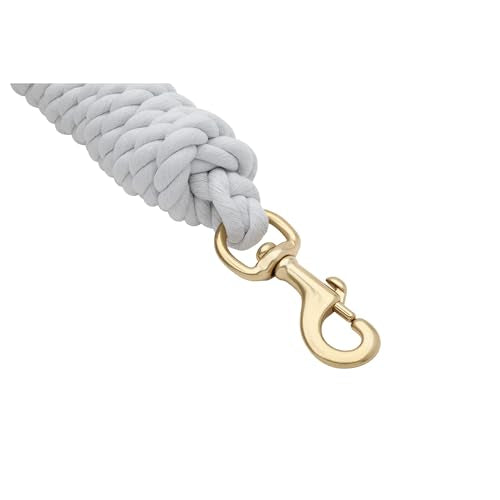 Weaver Leather White Cotton Lead Rope with Solid Brass 225 Snap, White