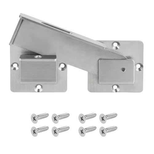Flip Gate Latch with Padlock Hole,gate Latch for Fence, Heavy Duty Double gate Latch for Wooden Fence,Swing and Sliding Open Gate,Barn Door, Shed, Vinyl Fence, Yard - color: Silver (1 Pcs)