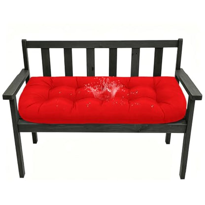 Outdoor Swing Bench Cushion Printed Loveseat Pad for Patio - color: Red